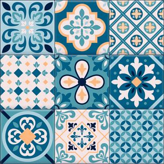 彩色逼真的陶瓷地砖装饰图案集不同图案的创造