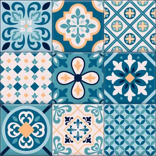 彩色逼真的陶瓷地砖装饰图案集不同图案的创造