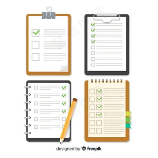 平面设计的彩色待办事项列表集合