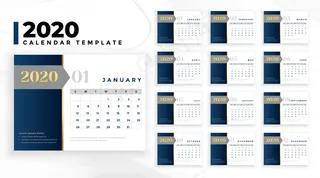 优雅专业2020商务日历模板
