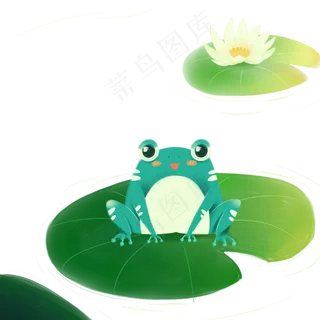 青蛙在荷叶上免抠图