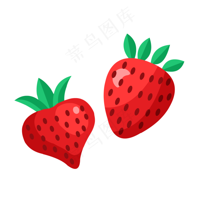 水果植物草莓红色(2000*2000px 300 dpi )ai矢量模版下载