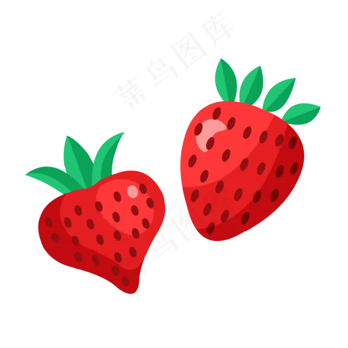 水果植物草莓红色(2000*2000px 300 dpi )ai矢量模版下载