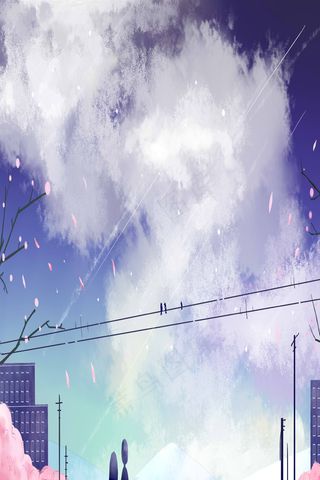 夏日惬意晴天白云