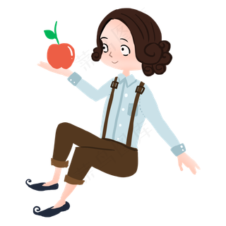 彩色创意可爱小女孩元素