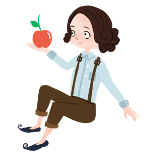 彩色创意可爱小女孩元素