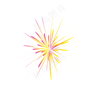 手绘彩色新年庆祝喜庆烟火,免抠元素