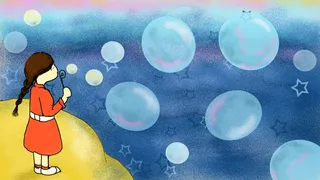 儿童节手绘梦幻场景