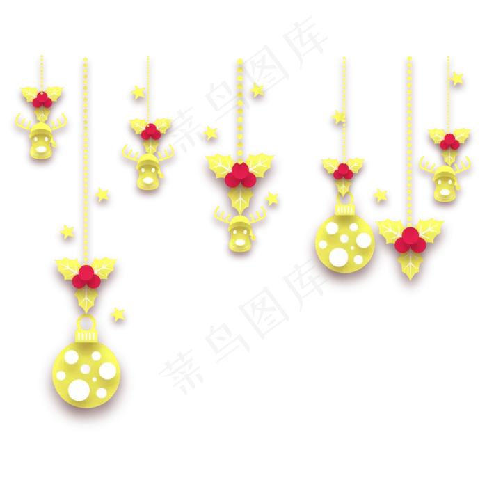 圣诞节节日挂饰装饰,免抠元素ai矢量模版下载