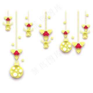 圣诞节节日挂饰装饰,免抠元素