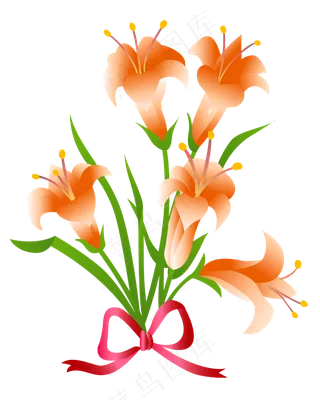 矢量手绘卡通花束