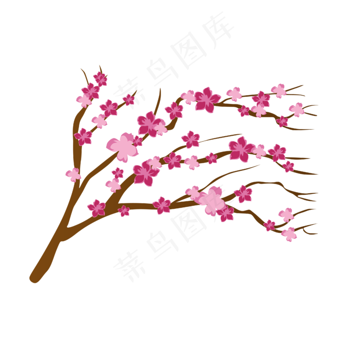 卡通免扣粉色花朵(2000X2000(DPI:300))ai矢量模版下载