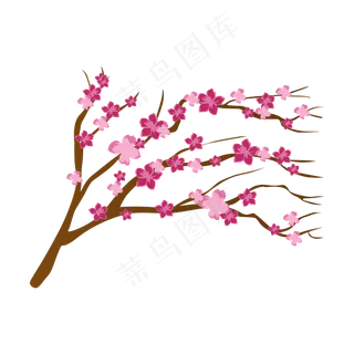 卡通免扣粉色花朵