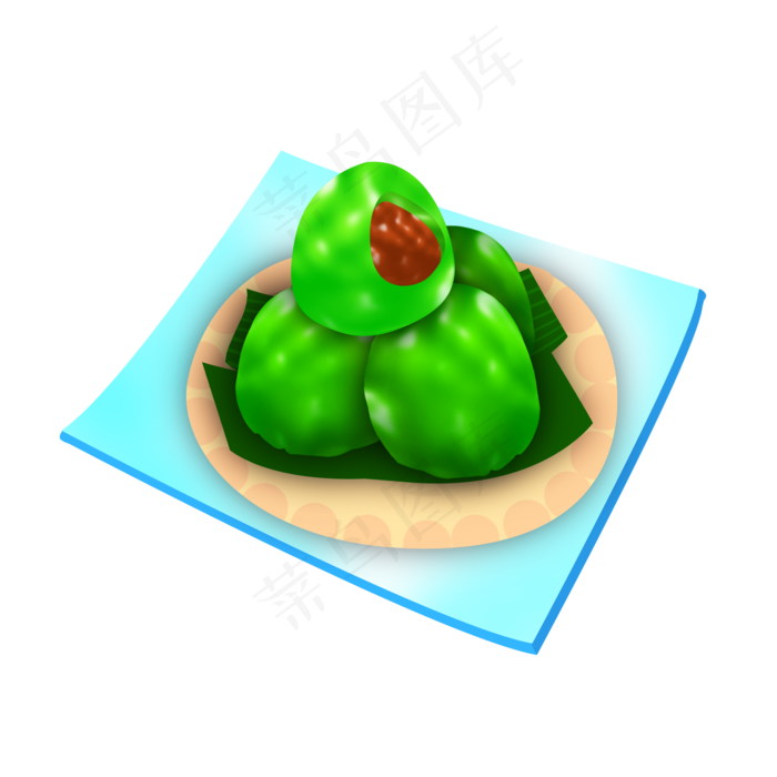 卡通清明青团免扣(2000X2000(DPI:300))psd模版下载