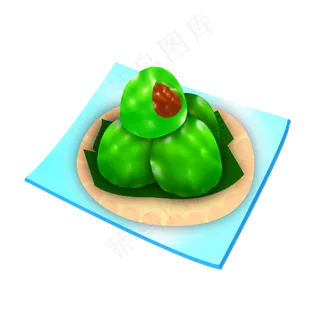 卡通清明青团免扣