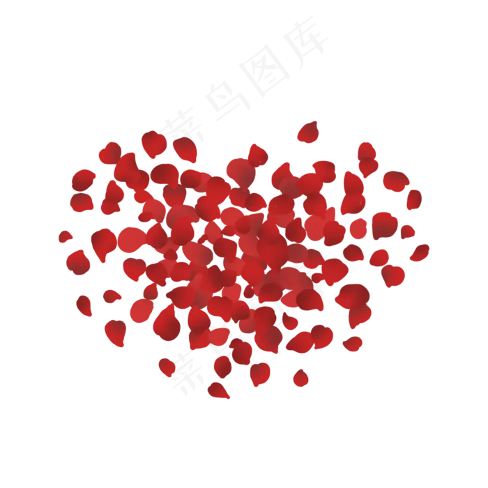 红色心形花瓣PNG(2000X2000(DPI:300))psd模版下载
