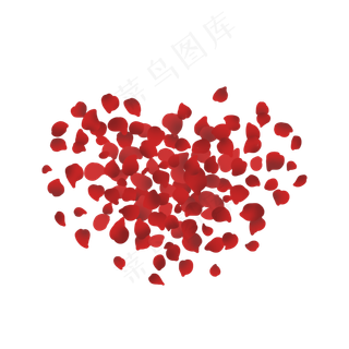 红色心形花瓣PNG