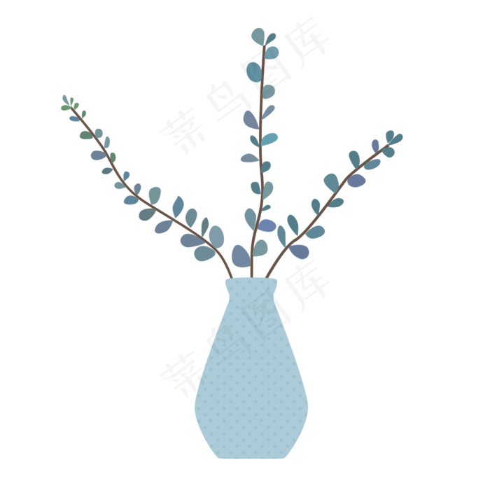 小清新手绘植物淡雅瓶装绿植(2000X2000(DPI:300))psd模版下载