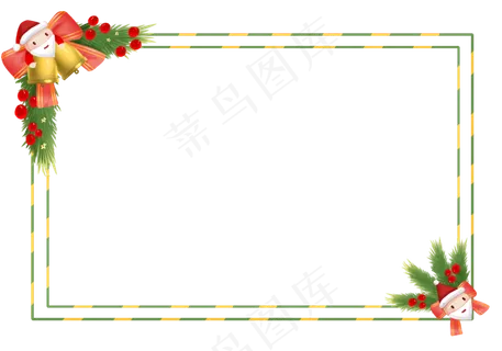 圣诞节方形圣诞边框,免抠元素