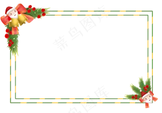 圣诞节方形圣诞边框,免抠元素