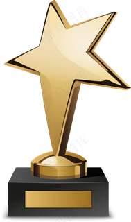 五角星奖杯,免抠元素