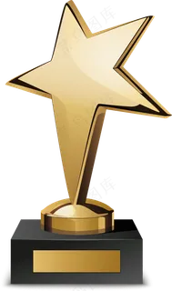 五角星奖杯,免抠元素