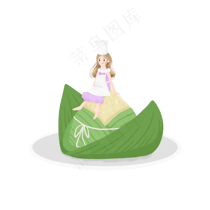 端午节的粽子和女孩(2000X2000(DPI:300))psd模版下载