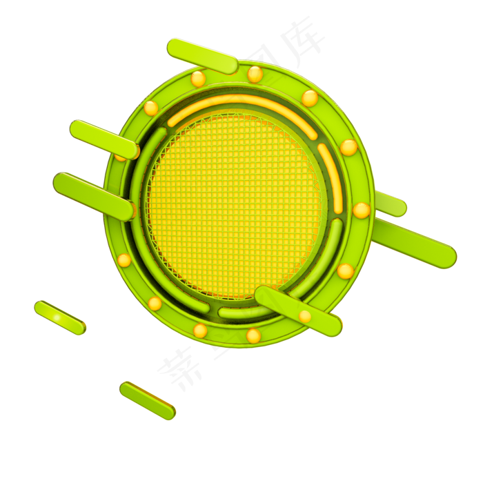 绿色圆形时尚背景板C4D电商装饰元,免抠元素