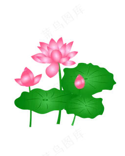 卡通粉色莲花免扣