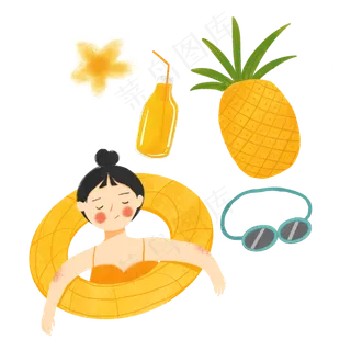 夏季海边元素装饰图