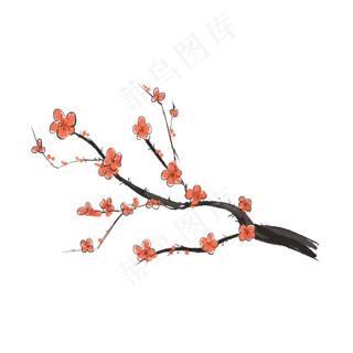 手绘古典中国梅花
