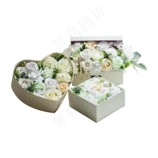 好看的玫瑰花礼盒免扣图