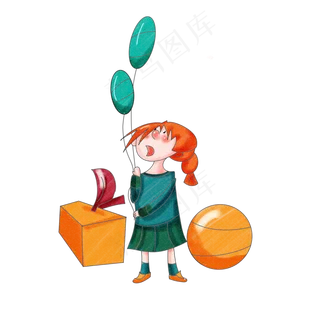 儿童节可爱女孩气球
