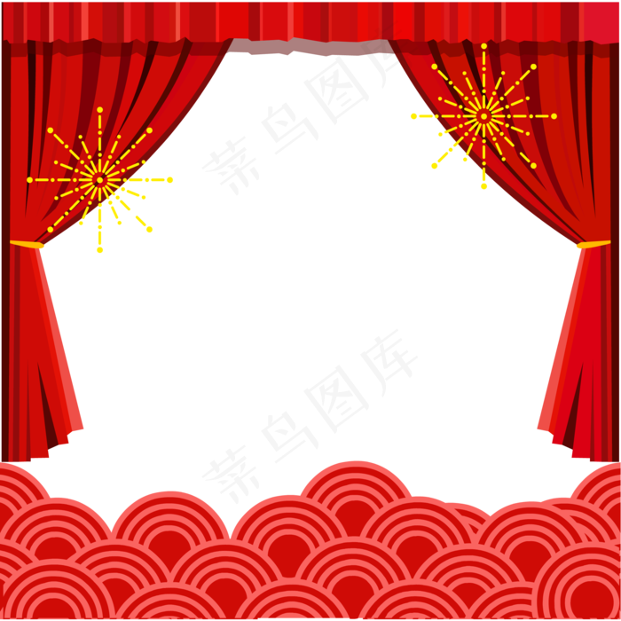 晚会装饰新年红色春节,免抠元素