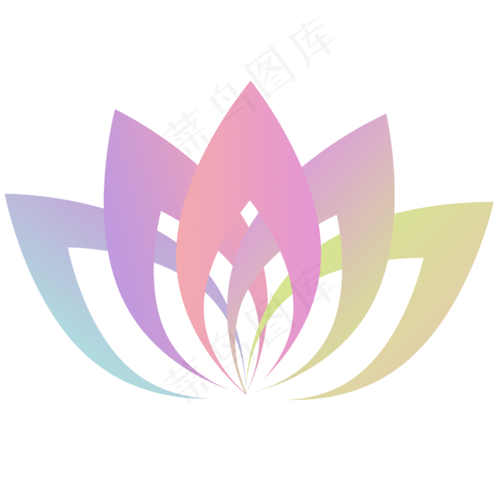 彩色荷花植物(3000X3000(DPI:300))psd模版下载