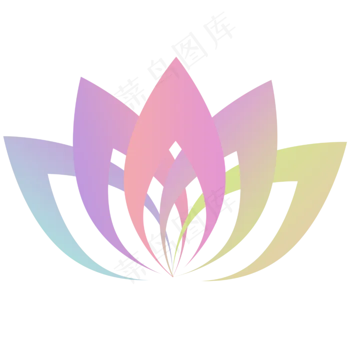 彩色荷花植物(3000X3000(DPI:300))psd模版下载