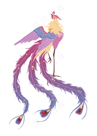 中国古典神鸟凤凰,免抠元素