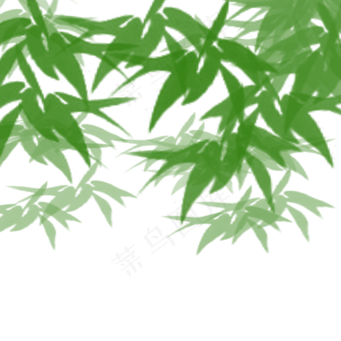 绿色新鲜竹叶露珠艾草端午(2000X2000(DPI:300))psd模版下载