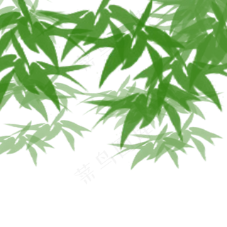 绿色新鲜竹叶露珠艾草端午