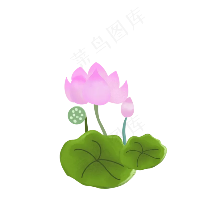 水墨荷花(2500*2500px 300 dpi )psd模版下载