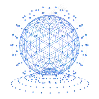 科技智能魔幻数据点状球线几何体,免抠元素