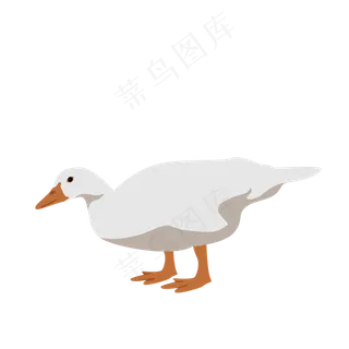 扁平简约卡通处暑可爱鸭子禽类元