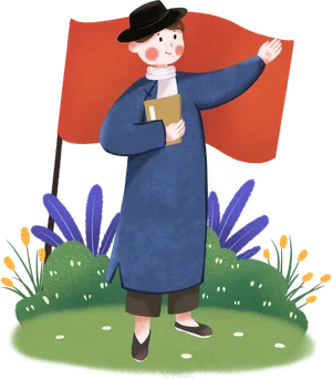 五四青年节手拿书的男青年