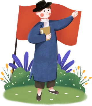 五四青年节手拿书的男青年