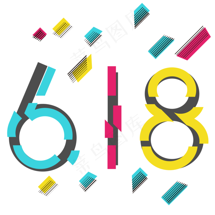 孟菲斯风格碎片艺术字(2000X2000(DPI:300))ai矢量模版下载