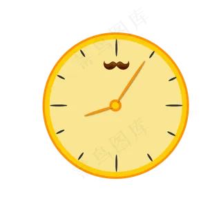 矢量手绘黄色钟表