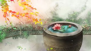 中国风秋分白露庭院节气风景