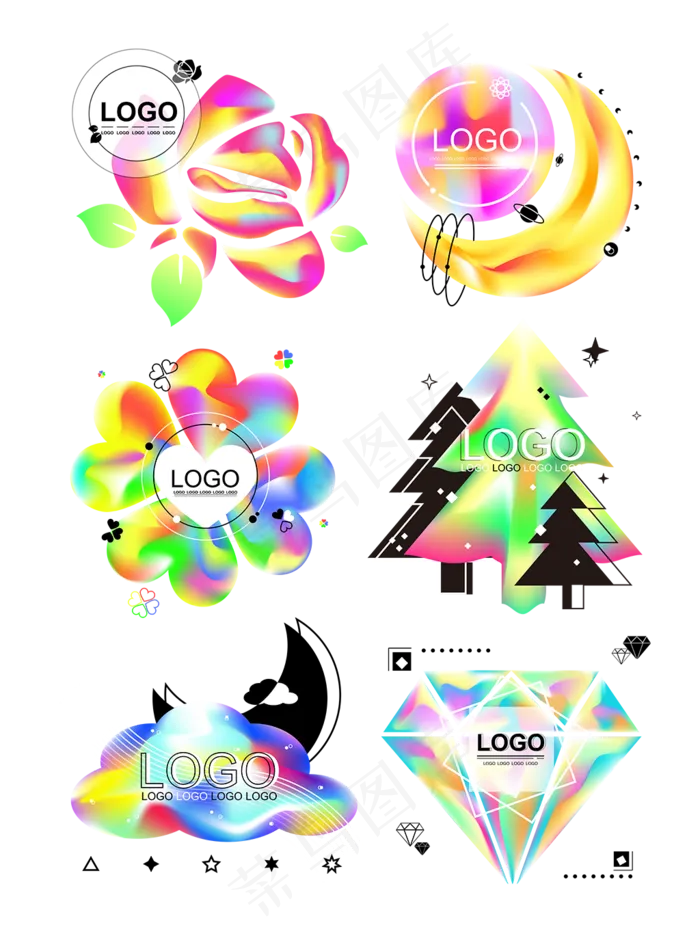 多彩流体渐变矢量可商用元素(2000X2000(DPI:300))ai矢量模版下载