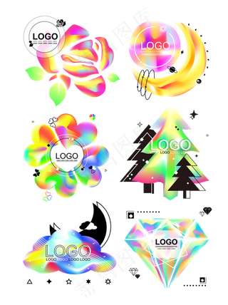 多彩流体渐变矢量可商用元素