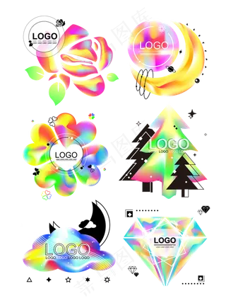 多彩流体渐变矢量可商用元素